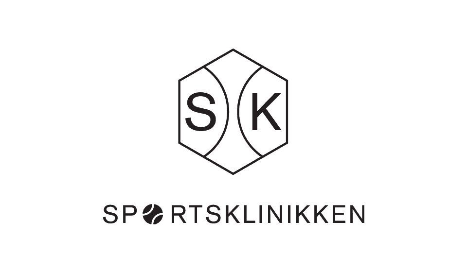 Logo Sportsklinikken vist i forbindelse med vårt samarbeid for kostholdsveiledning og trening på Oslo tennisarena.